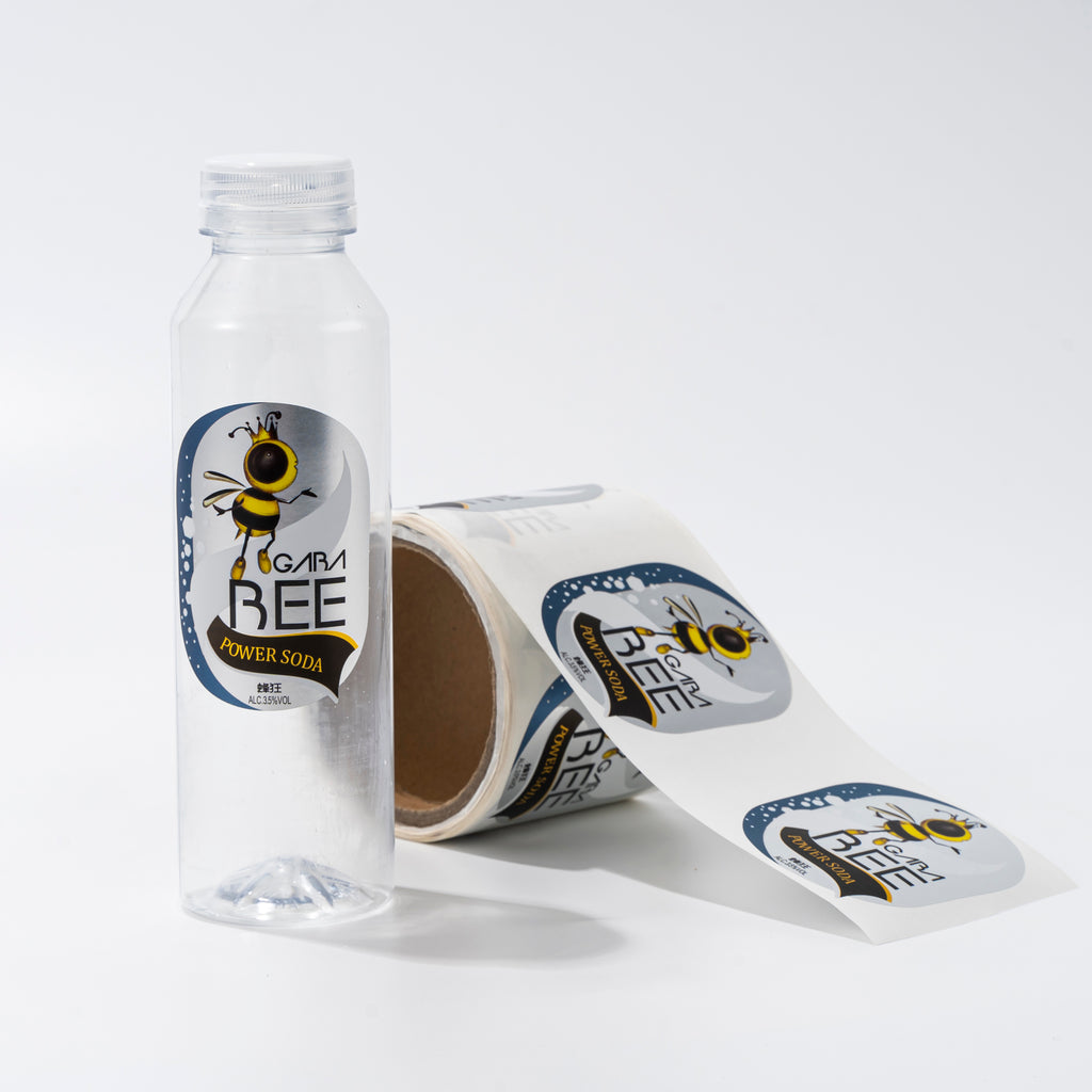 定制饮料标签标志防水持久光泽银果汁苏打防水贴纸，设计新颖