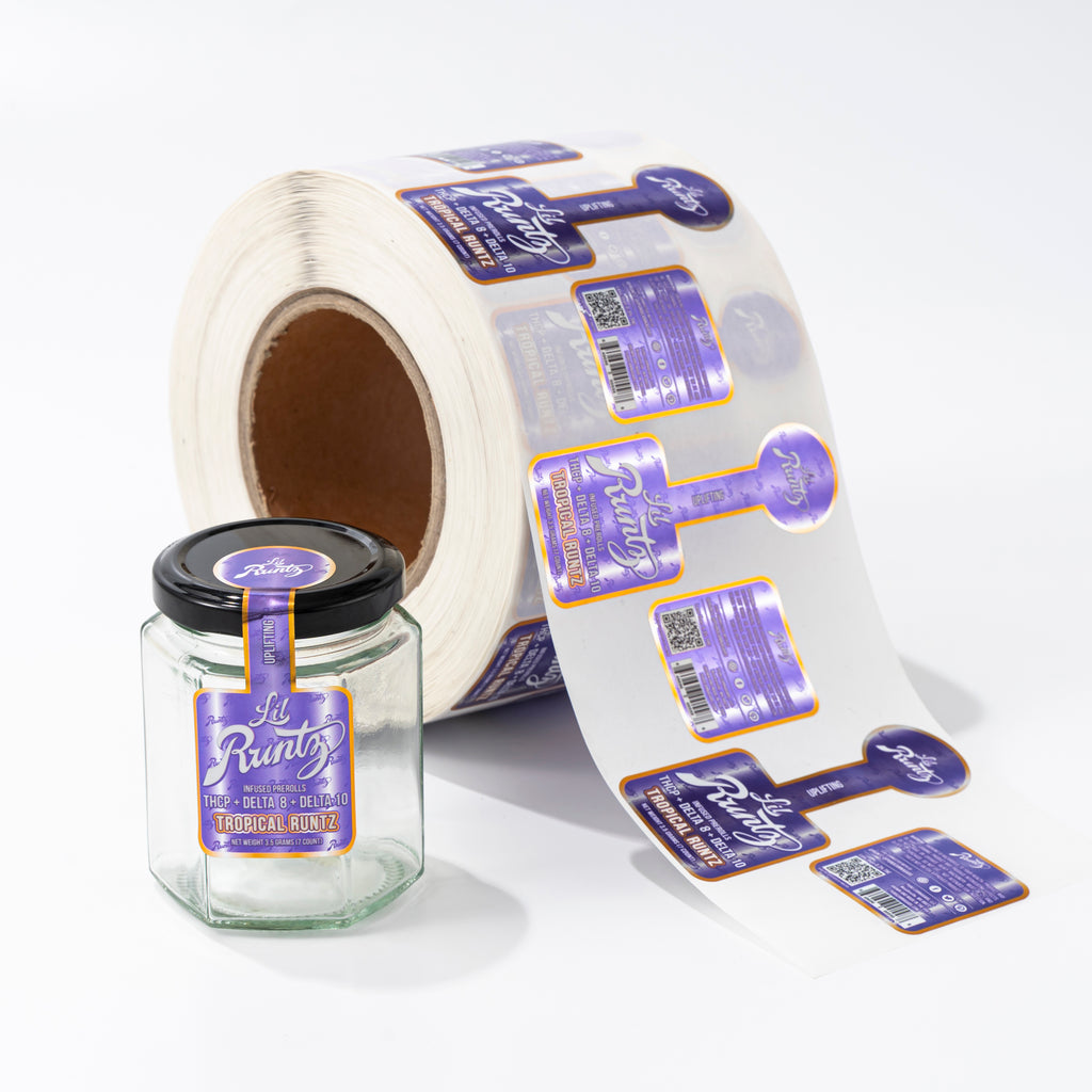 定制标志自有品牌饮料标签长效防水药物光泽全息贴纸工厂时尚新设计