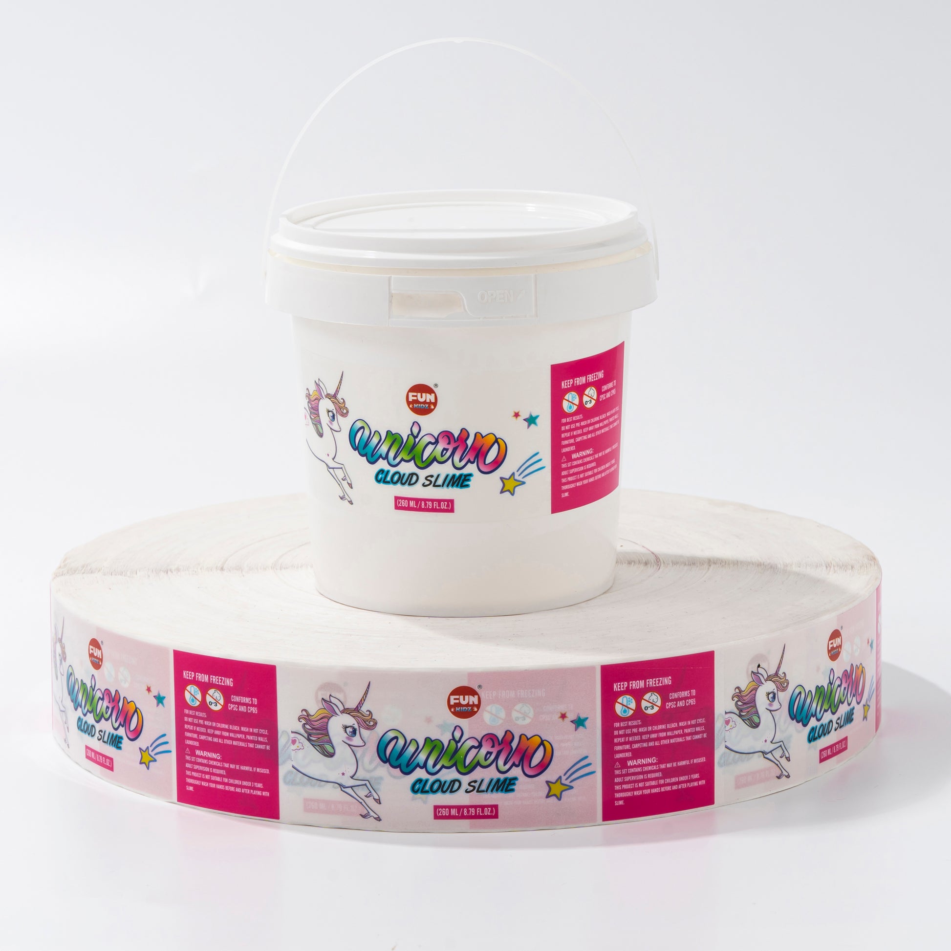 标志自有品牌玩具食品饮料防水饮料标签高耐久性定制光泽贴纸，具有新鲜设计