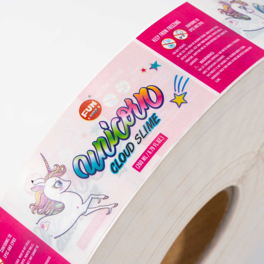 标志自有品牌玩具食品饮料防水饮料标签高耐久性定制光泽贴纸，具有新鲜设计