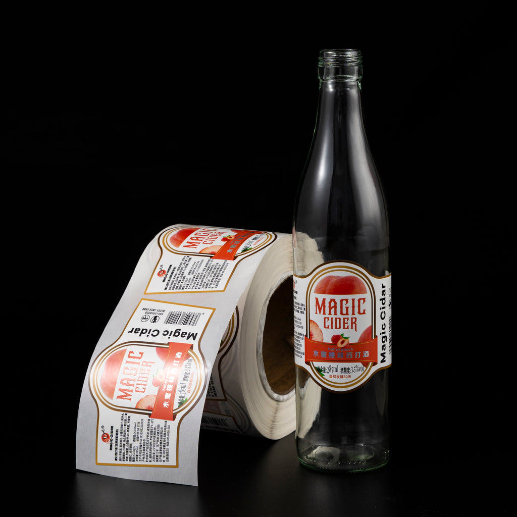 可定制透明防水聚丙烯聚氯乙烯聚酯烫印光泽消失亮银金属标签瓶铝贴纸