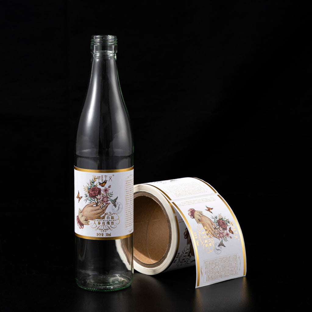 定制私人红酒饮料标签产品贴纸铝PVC PET乙烯基压花烫印印花贴纸