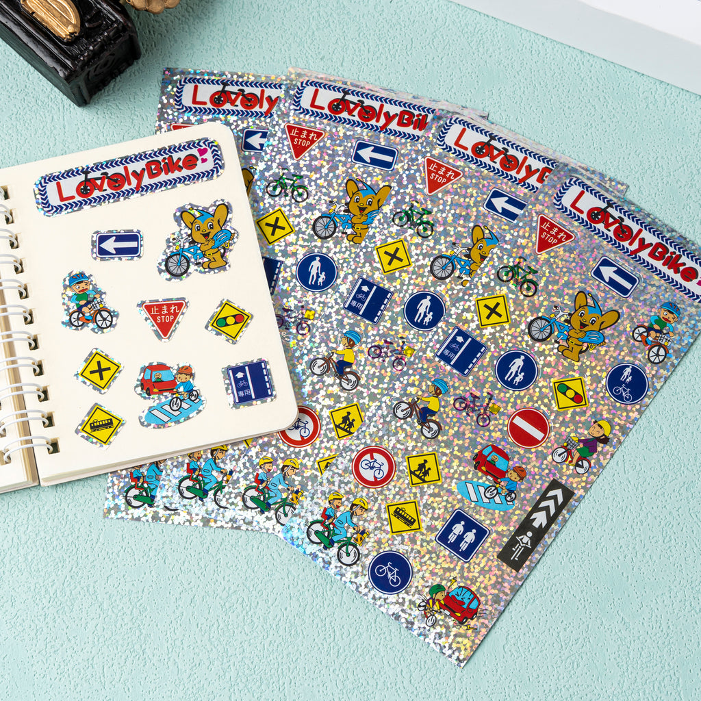 定制公司标志可打印聚氯乙烯乙烯基不干胶纸整页紫外印刷镀金全息卡通标签贴纸