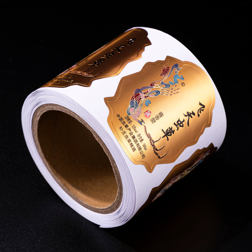 优雅定制饮料标签时尚光泽银紫外线压花金箔葡萄酒啤酒瓶贴纸具有独特的触感