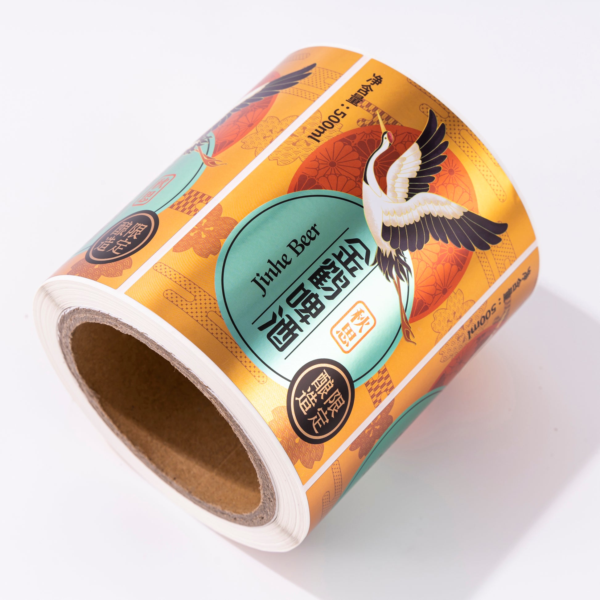 高级金属金箔压花贴纸带紫外线压花烫印优雅耐用标签适用于饮料食品和葡萄酒