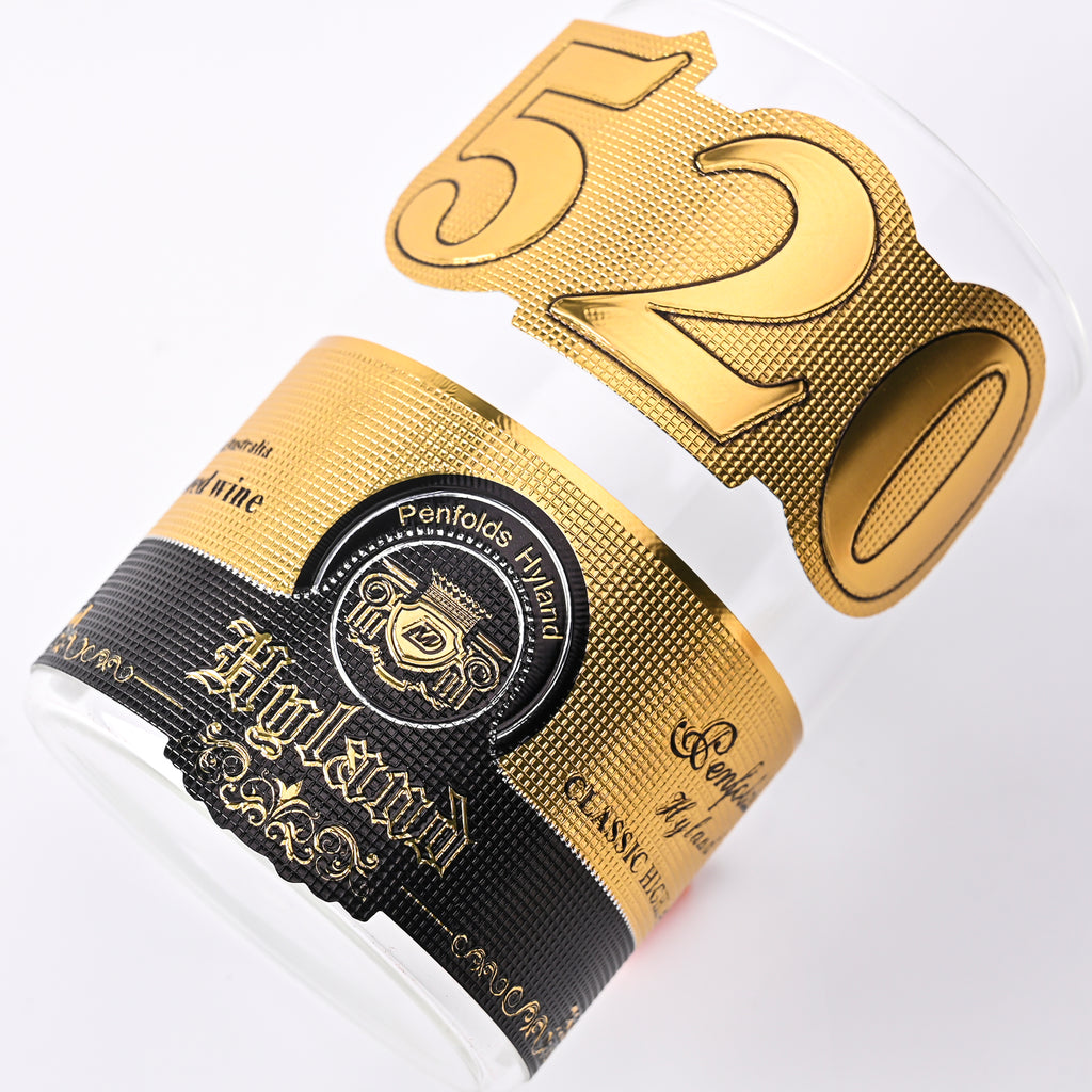 定制金色黑色压花乙烯基聚酯聚氯乙烯金属铝葡萄酒酒精饮料标签贴纸啤酒厂