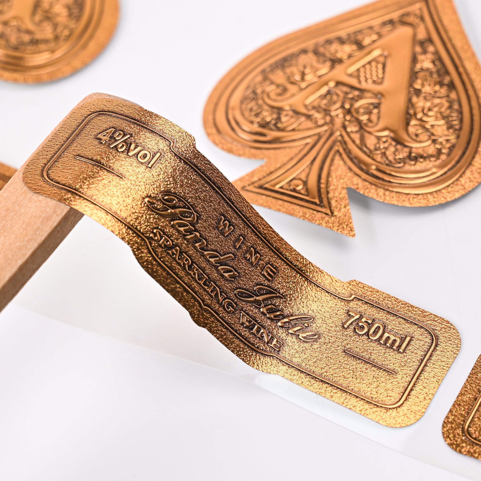 定制标志品牌标签火花聚氯乙烯聚酯金属铝材料贴纸工业用途-葡萄酒饮料香水化妆品